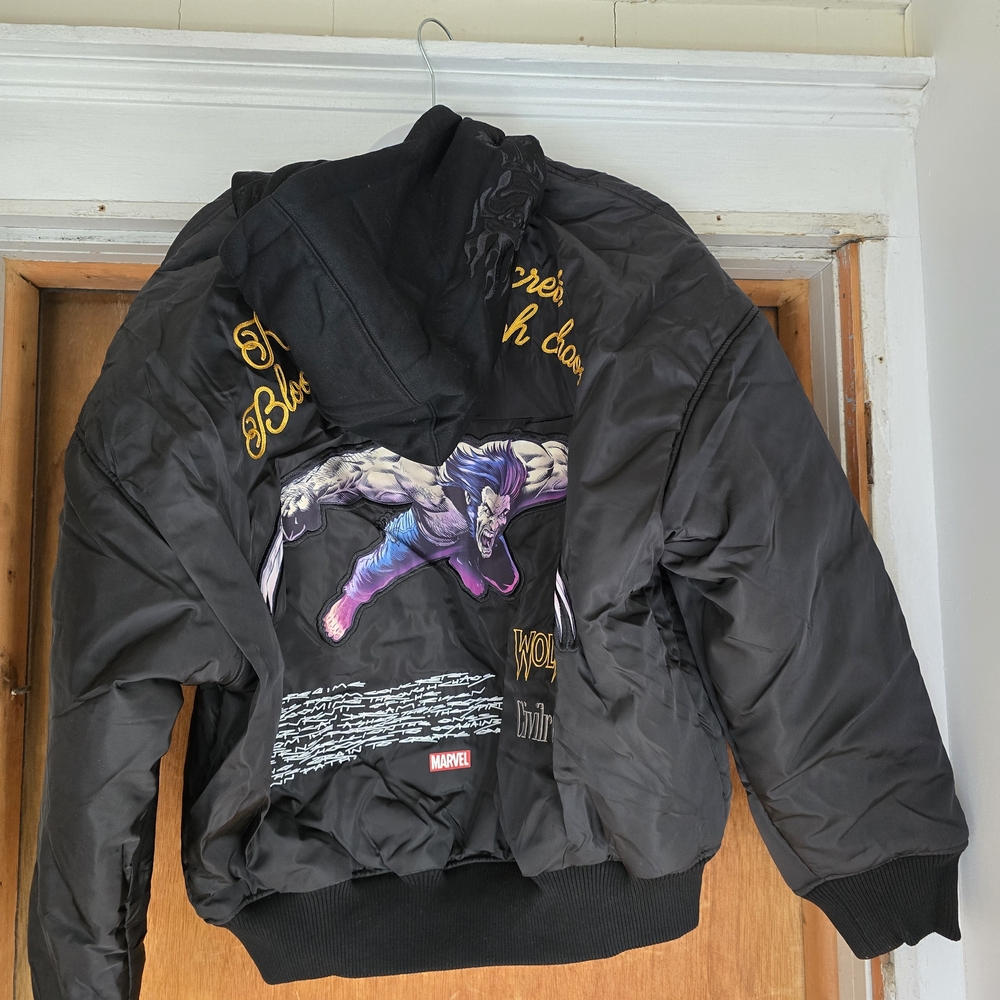 Wolverine x Civil Regime Hooded Bomber Jacket - Black - Picture 3 of 13